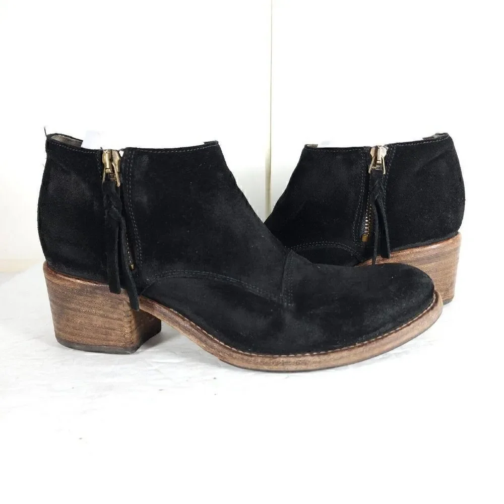 Alberto Fermani Women's Capricia US6,5-7 EU 37,5 Black Suede Ankle Boots Booties
